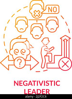 Negativistic leader red gradient concept icon Stock Vector
