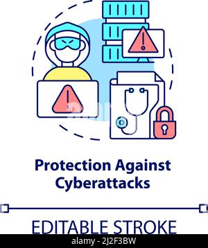 Protection against cyberattacks concept icon Stock Vector