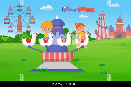 ferris wheel kids clipart background