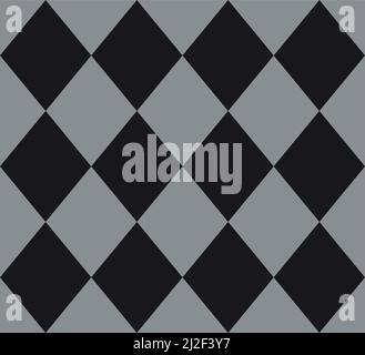 Vector seamless pattern of checkered texture isolated on gray background Stock Vector
