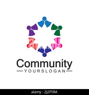 Community Logo Design Template for Teams or Groups.network and social icon design Stock Vector