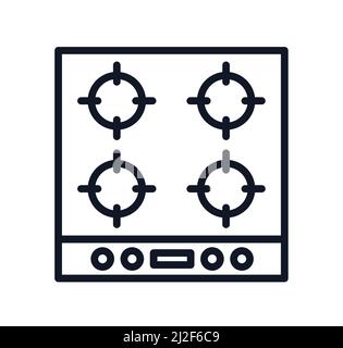 Stove with 4 cooking surfaces vector icon Stock Vector