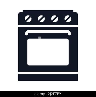 Classic kitchen oven or cooking stove symbol vector illustration icon set Stock Vector