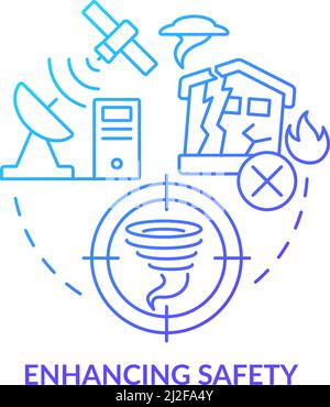 Enhancing safety blue gradient concept icon Stock Vector
