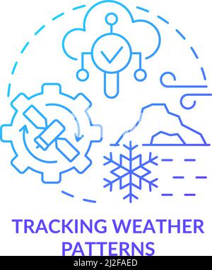 Tracking weather patterns blue gradient concept icon Stock Vector