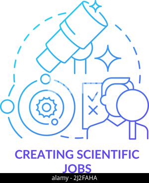 Creating scientific jobs blue gradient concept icon Stock Vector