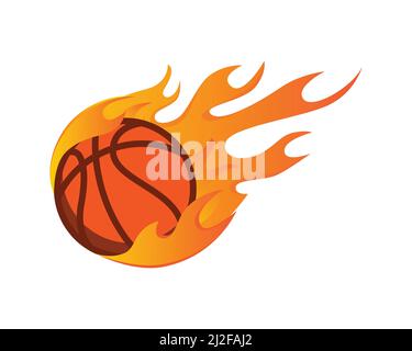 Modern Flaming Hot Basket Ball Illustration Vector Stock Vector