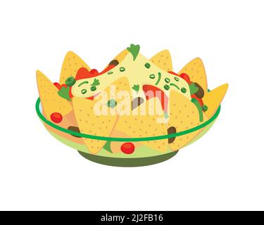 Detailed Nachos the Mexican Food Illustration Vector Stock Vector