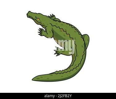 Detailed Crawling Crocodile the Reptile Animal Illustration Vector Stock Vector