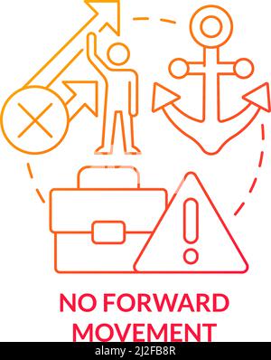 No forward movement red gradient concept icon Stock Vector