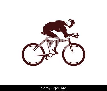Downhill, Biking and Bike Race Silhouette Vector Stock Vector