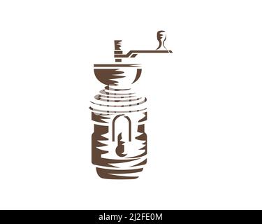 Coffee Grinder and Coffee Mill Silhouette Vector Stock Vector