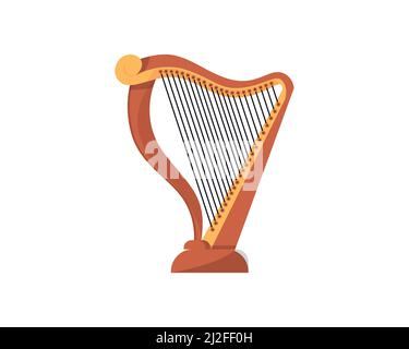 Detailed and Realistic Harp Illustration Vector Stock Vector