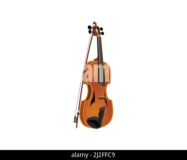 Detailed and Realistic Violin Illustration Vector Stock Vector