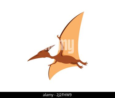 Detailed Flying Pterodactyl the Jurassic Animal Illustration Vector Stock Vector