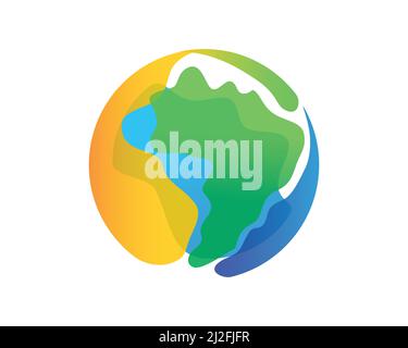 Globe combined with Brazil or South America Island Illustration Vector Stock Vector
