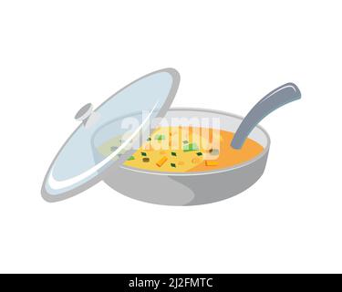 Detailed Soup with the Pot Illustration Vector Stock Vector