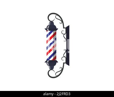 Shiny Barbershop Vintage Pole Signboard Vector Stock Vector