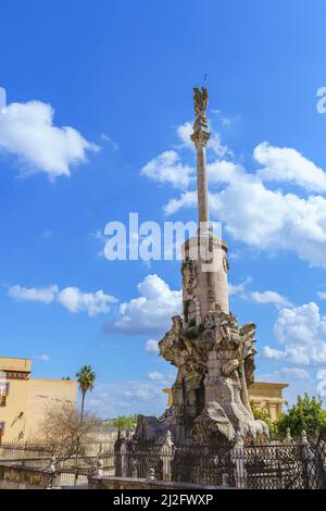 Sculpture Triunfo de San Rafael de la Puerta del Puente in Cordoba, Spain Stock Photo