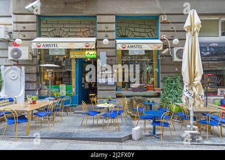 Belgrade, Serbia - March 30, 2022: Coffee Shop Lounge Restaurant Mayka in Belgrade Old Town. Stock Photo
