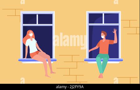 Neighbors meeting isolated cartoon vector illustration. Diverse people ...