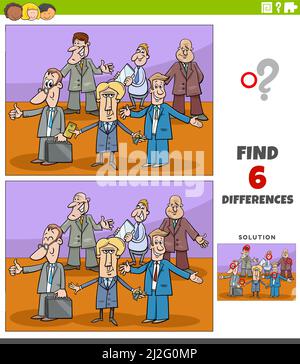 differences educational game with cartoon businessmen Stock Vector ...