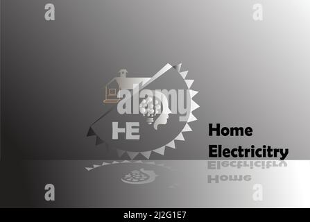 Home electricity symbol logo Stock Vector