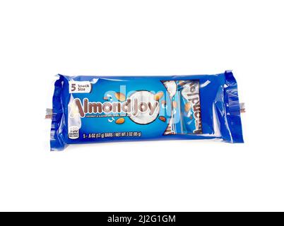 The Hershey Company Brand-Almond Joy Snack sized Candy Bars Stock Photo