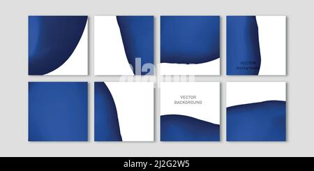Trendy vector set for Social media stories and post, mobile apps, banners design, web ads. Template squared background with copy space and abstract Stock Vector