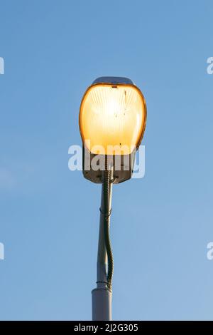 street pole lamp with blue sky background Stock Photo