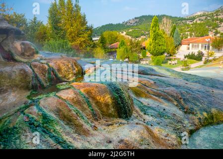 Karahayit Red Spring in Denizli Province of Turkey Stock Photo