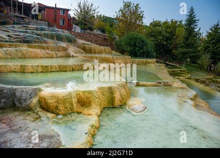 Karahayit Red Spring in Denizli Province of Turkey Stock Photo