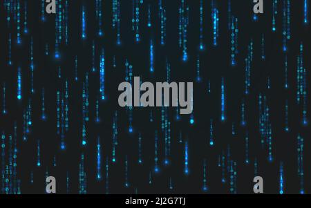 Falling Random Numbers. Blue Matrix Background. Stream of Decimal ...