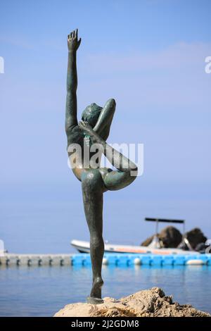 Ballerina statue in old town Budva in Montenegro Stock Photo