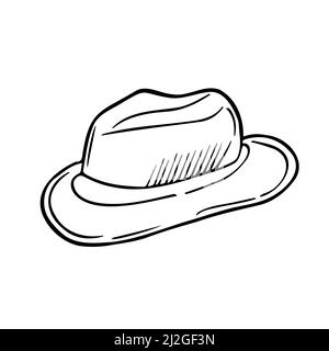 Doodle hat icon. Vector sketch illustration. Isolated Stock Vector