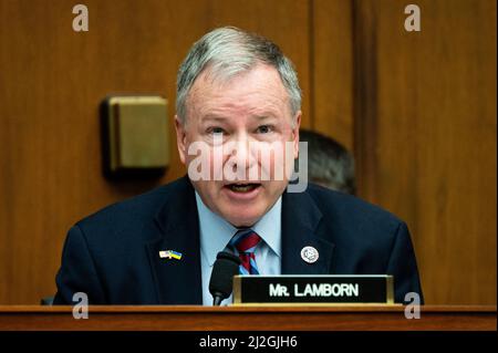 Washington, United States. 01st Apr, 2022. U.S. Representative Doug Lamborn (R-CO) speaks at a hearing of the House Armed Services Committee. Credit: SOPA Images Limited/Alamy Live News Stock Photo