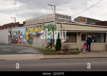 The East Side mural on a building in Lancaster PA Stock Photo