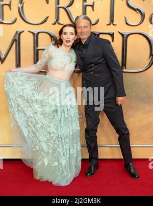 Maja Bloom and Mads Mikkelsen arrive at the "Fantastic Beasts: The