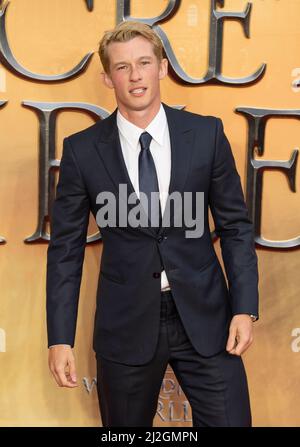 Callum Turner arrives at the 'Fantastic Beasts: The Secret of Dumbledore' World Premiere at The Royal Festival Hall on March 29, 2022 in London, Engla Stock Photo