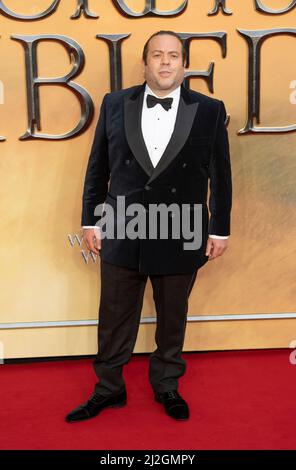 Dan Fogler arrives at the 'Fantastic Beasts: The Secret of Dumbledore' World Premiere at The Royal Festival Hall on March 29, 2022 in London, England. Stock Photo