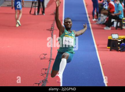 Samory FRAGA of Brazil Finale Long Jump Men  during the World Athletics Indoor Championships 2022 on March 18, 2022 at Stark Arena in Belgrade, Serbia - Photo Laurent Lairys Stock Photo