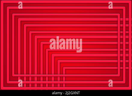 A 3D illustration red maze abstract background Stock Photo