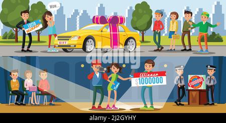Lottery winner with new car Stock Vector Images - Alamy