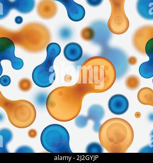 Molecules seamless background. Science and microbiology concept. Chemistry and atom, structure biology, texture molecular, vector illustration Stock Vector