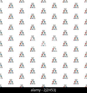 Vector algorithm, coding block schemes pattern with various icons. Symbol texture design. Stock Vector