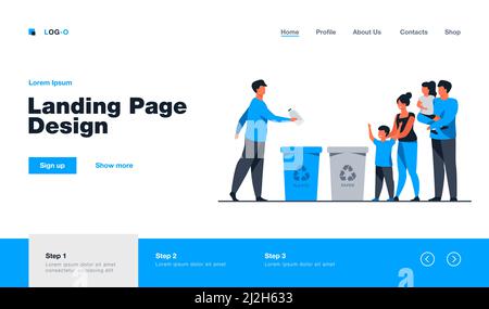 Garbage sorting concept banner. Flat illustration of garbage sorting vector  concept banner for web design Stock Vector Image & Art - Alamy