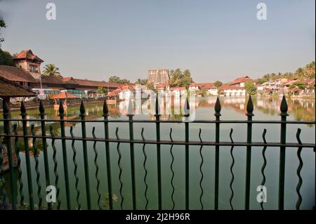 Anantha Padmanabha swamy Temple and temple pond at Trivandrum or Thriuvananthapuram state Kerala India Stock Photo