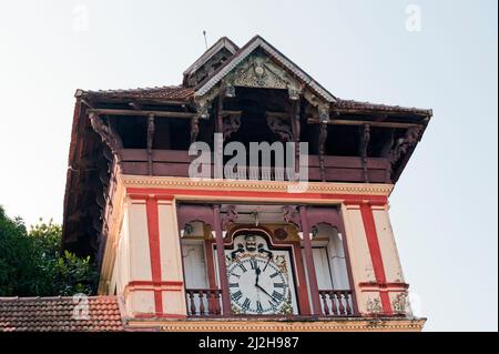 Clock tower of Kuthira Maliga Palace Museum near Anantha Padmanabha swamy Temple at Trivandrum or Thiruvananthapuram state Kerala India Stock Photo