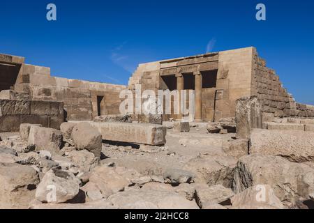 Natural View to the Great Pyramid of Giza under Blue Sky and Day Light, Egypt Stock Photo