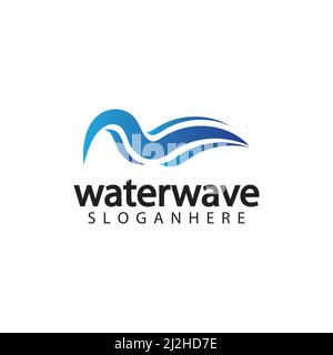 water wave logo design template Stock Vector
